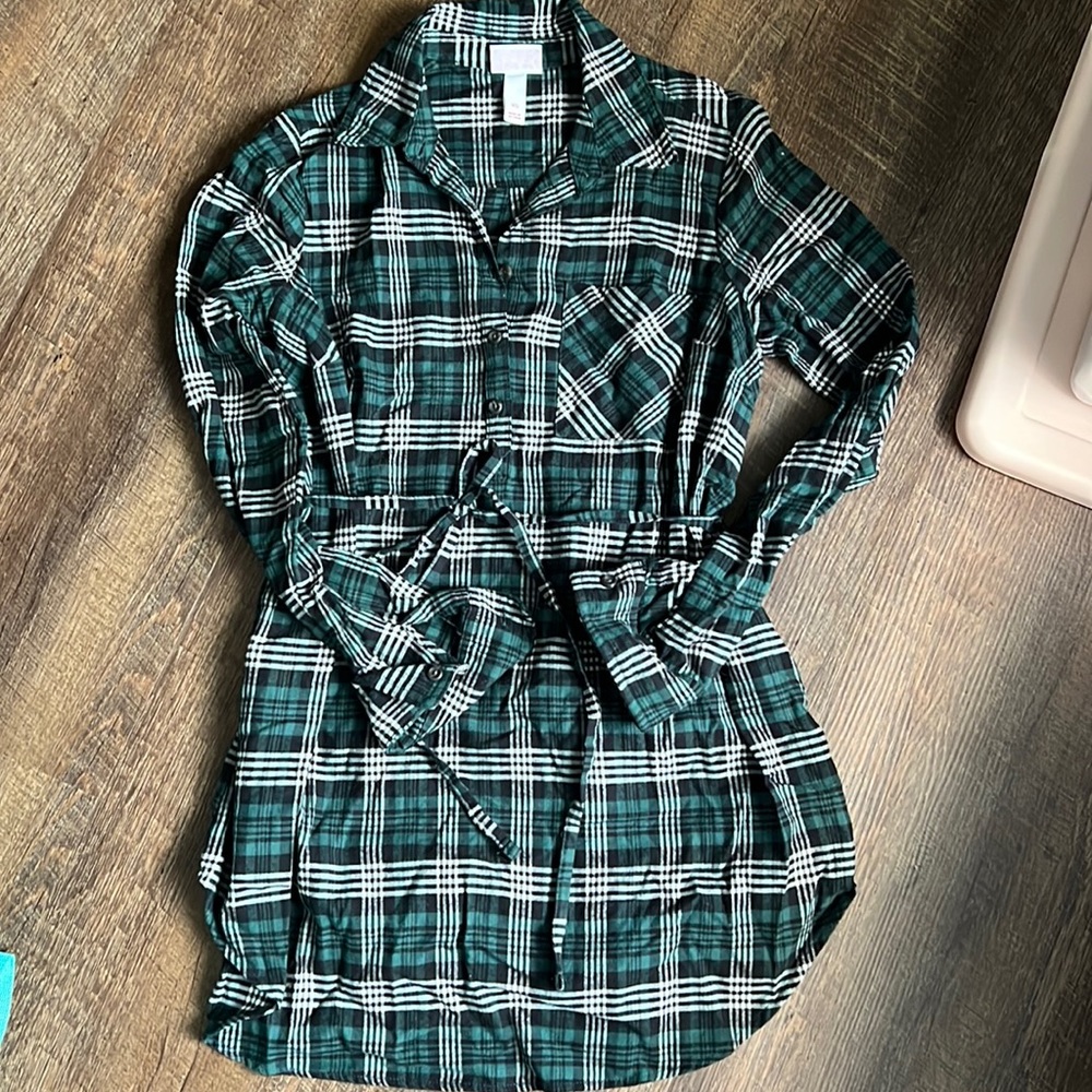 Maternity Plaid Top
